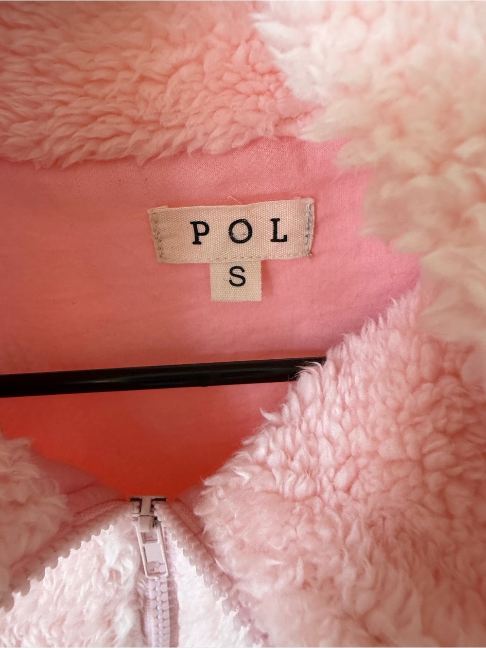 POL Pink Sherpa Half-Zip Pullover with Gray Chest Pocket - Picture 2 of 3